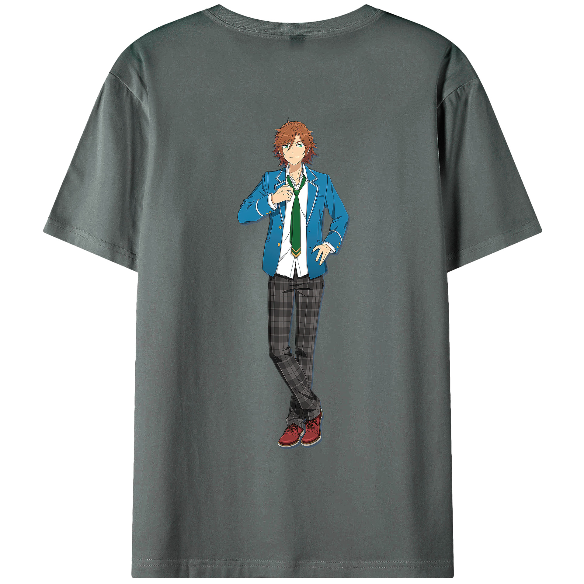 （画像用） あんさんぶるスターズ! Ensemble Stars 綿100％ メンズ半袖Tシャツ（バックプリント） 通気性